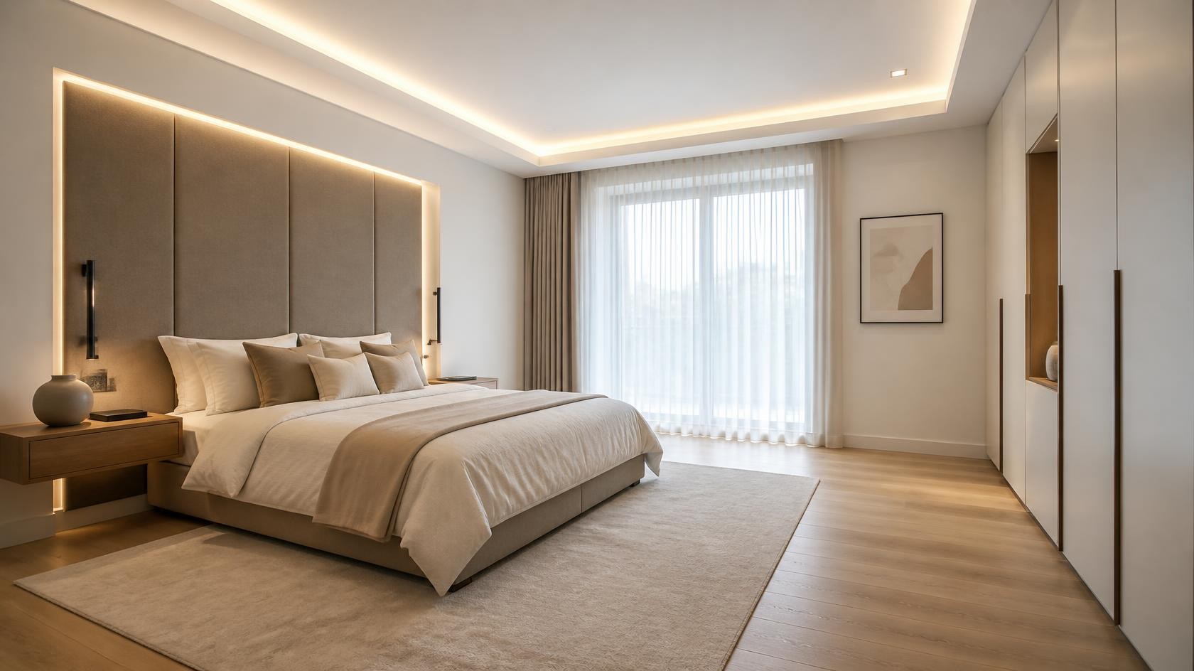 Chambre avec tête de lit
