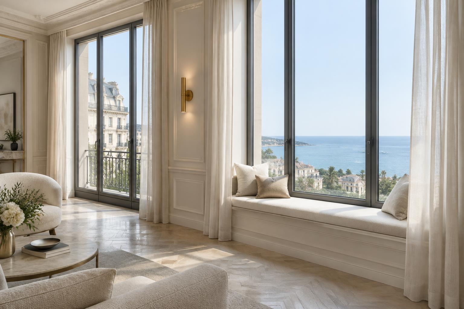 Fenêtres aluminium dans un appartement de caractère