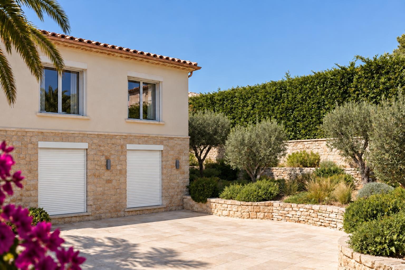 Volets roulants électriques sur une maison à Saint-Paul-de-Vence